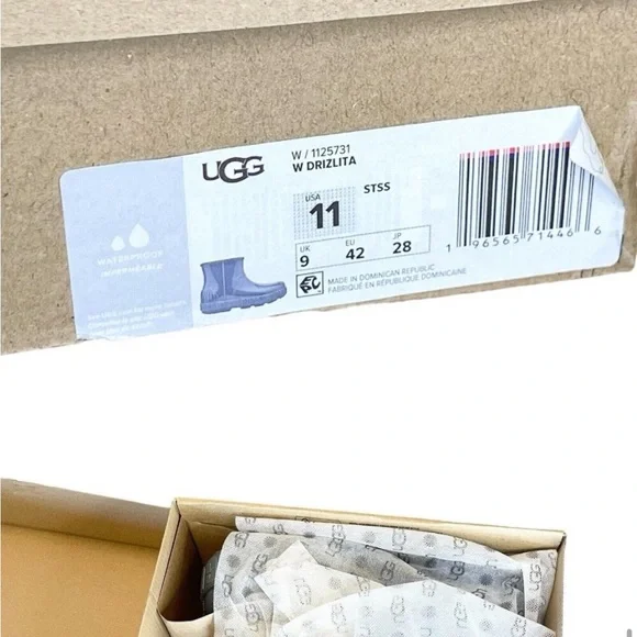 UGG Women Drizlita Rain Boots Shearling Lined Stormy Seas Grey Size 11 Women NEW - Picture 8 of 9